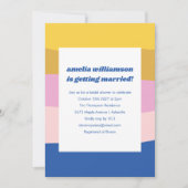 Blauw Roze Geel Schattige Speels Retro Vrijgezelle Kaart (Voorkant)