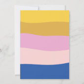 Blauw Roze Geel Schattige Speels Retro Vrijgezelle Kaart (Achterkant)