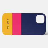 Blauw roze geel vibrant kleurenblok Modern Case-Mate iPhone Case (Achterkant (horizontaal))