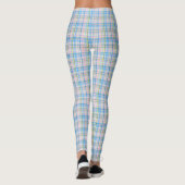 Blauw Roze Geel Wit Preppy Plaid Madras Tartan Leggings (Achterkant)