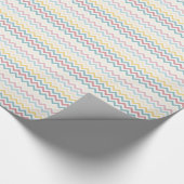 Blauw Roze Gele Chevron Stripes Verjaardag Cadeaupapier (Hoek)