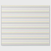 Blauw Roze Gele Chevron Stripes Verjaardag Cadeaupapier (Vlak)