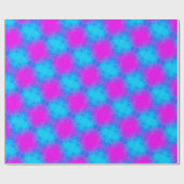 Blauw & Roze Geruite Patroon Verpakking Papier (Vlak)
