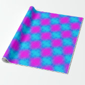 Blauw & Roze Geruite Patroon Verpakking Papier (Uitgerold)