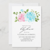 Blauw Roze Geslacht Onthullen Bloemen Boeket Baby  Kaart (Voorkant)