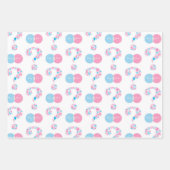 Blauw roze geslacht onthullen papierbladen voor he inpakpapier vel (Voorkant 2)