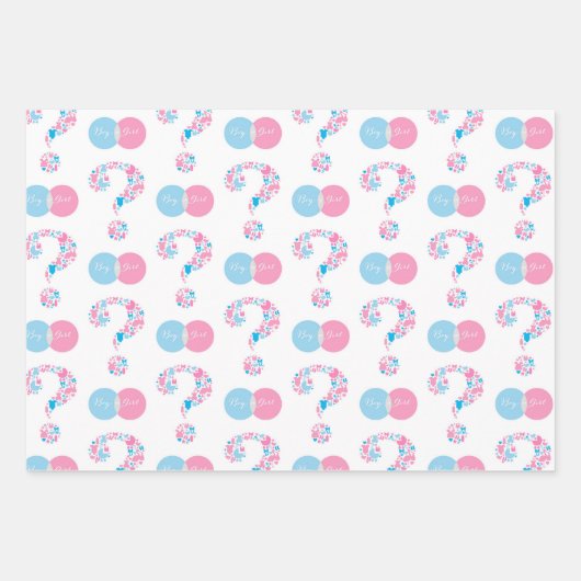 Blauw roze geslacht onthullen papierbladen voor he inpakpapier vel (Voorkant 2)