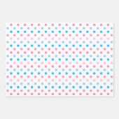 Blauw roze geslacht onthullen papierbladen voor he inpakpapier vel (Voorkant)