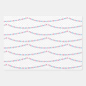 Blauw roze geslacht onthullen papierbladen voor he inpakpapier vel (Voorkant 3)