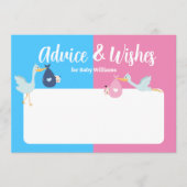 Blauw Roze Geslacht onthullen Party Baby wensen en Advieskaart (Voorkant)