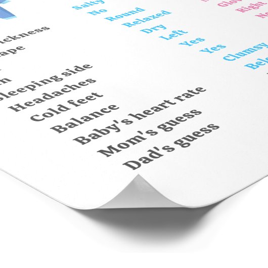 Blauw Roze Geslacht Onthullen Party Oude Vrouwen V Poster (Hoek)