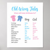 Blauw Roze Geslacht Onthullen Party Oude Vrouwen V Poster (Voorkant)