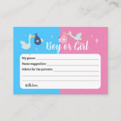 Blauw Roze Geslacht Onthullen Voorspellingen & Adv Advieskaart (Voorkant)