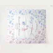 Blauw Roze Geslacht Reveal Banner Safari Toile Wandkleed (Voorkant (horizontaal))