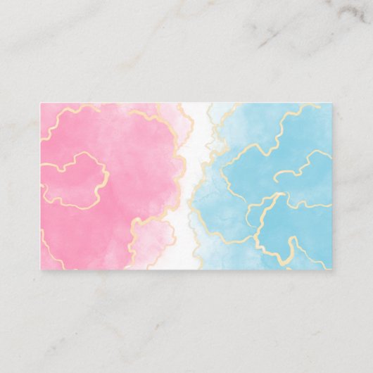 Blauw roze Geslacht Verkoop kaartjes voor luidere  Informatiekaartje (Achterkant)