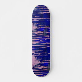 Blauw roze gestreepte skateboard