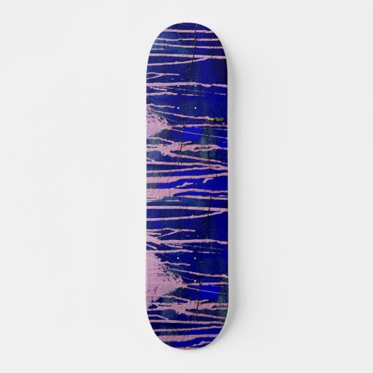 Blauw roze gestreepte skateboard (Voorkant)
