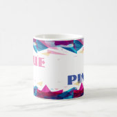 Blauw roze gezichtsvormen koffiemok (Center)