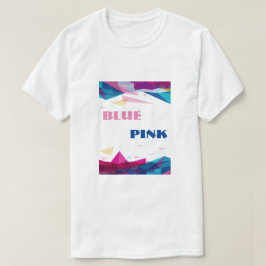 Blauw roze gezichtsvormen t-shirt