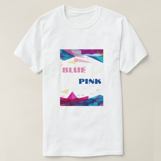 Blauw roze gezichtsvormen t-shirt (Design voorkant)