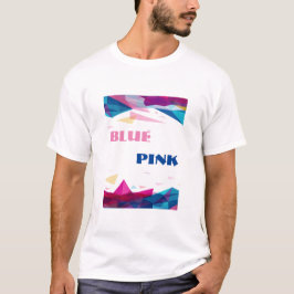 Blauw roze gezichtsvormen t-shirt