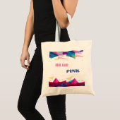 Blauw roze gezichtsvormen tote bag (Voorkant (product))
