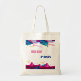 Blauw roze gezichtsvormen tote bag