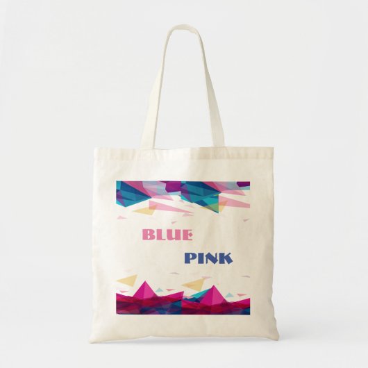 Blauw roze gezichtsvormen tote bag (Voorkant)