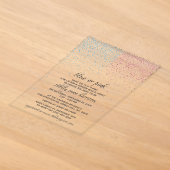 Blauw & Roze Glitter Confetti Geslacht Revele Part Acryl Uitnodigingen (Laagn)