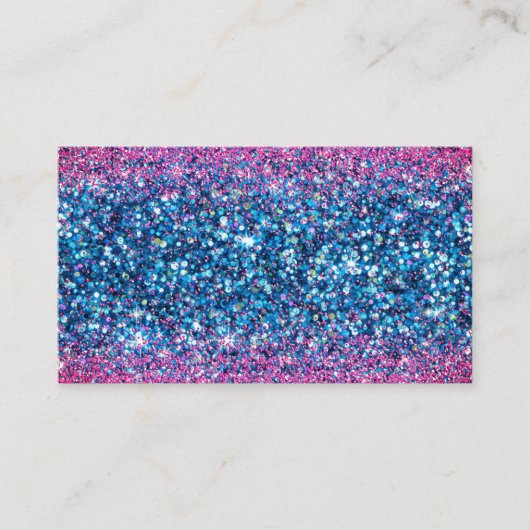 Blauw Roze Glitter Disco Wedding Details Website Informatiekaartje (Voorkant)