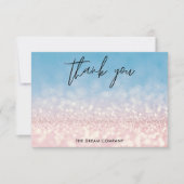 Blauw roze Glitter Message Bedankt Media Insert (Voorkant)