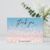 Blauw roze Glitter Message Bedankt Media Insert (Staand voorkant)