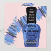 Blauw Roze Glitter Nagellak Spa Dag Verjaardag Kaart (Voorkant / Achterkant)