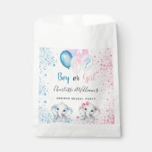 Blauw roze glitter olifanten gender reveal party bedankzakje (Voorkant)
