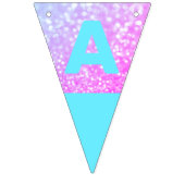 Blauw, Roze Glitter Verjaardag Bunting Vlaggen Vlaggetjes (Derde vlag)