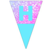 Blauw, Roze Glitter Verjaardag Bunting Vlaggen Vlaggetjes (Tweede vlag)