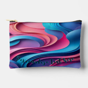 Blauw roze golf 3d thema voor toilettassen etui