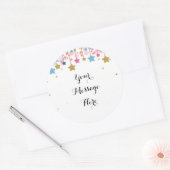 Blauw Roze Goud twinkle twinkle Dank U Sticker (Envelop)