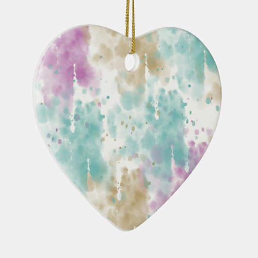 Blauw Roze Goud Waterverf Abstract Keramisch Ornament (Rechts)