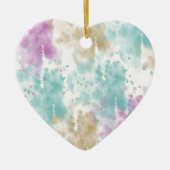 Blauw Roze Goud Waterverf Abstract Keramisch Ornament (Voorkant)