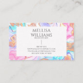 Blauw Roze Gouden Glitter Haar Stylist 6 Punch Klantenkaartje (Achterkant)