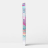 Blauw Roze Gouden Glitter Marmer Gepersonaliseerde Case-Mate iPhone Case (Achterkant / Rechts)