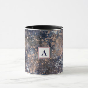 Blauw & Roze Gouden Verfspatten Abstract Glamour Mok