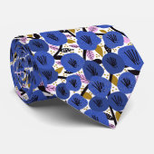 Blauw roze goudpatroon stropdas (Opgerold)