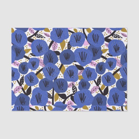 Blauw roze goudplatenportfolio tissuepapier (Voorkant)