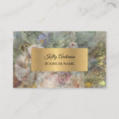 Blauw roze goudtextuur marmer visitekaartje (Voorkant)