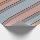 Blauw Roze Grijs Kleurenblok Verticale Strepen Cadeaupapier (Hoek)