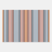 Blauw Roze Grijs Kleurenblok Verticale Strepen Inpakpapier Vel (Voorkant)