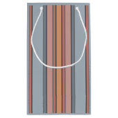 Blauw Roze Grijs Kleurenblok Verticale Strepen Klein Cadeauzakje (Achterkant)