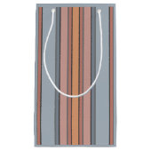 Blauw Roze Grijs Kleurenblok Verticale Strepen Klein Cadeauzakje (Voorkant)